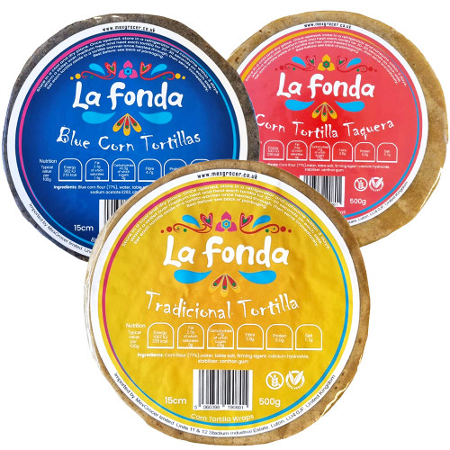 La Fonda Trio Tortillas Mexican Corn Tortilla Wraps, Guten Free and